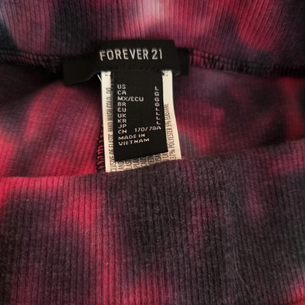 Forever 21 Tie Dye Biker Shorts High Rise Stretch Activewear New Size Large - Picture 4 of 4